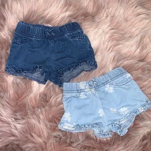 2 Pairs Baby Girls Jean Shorts